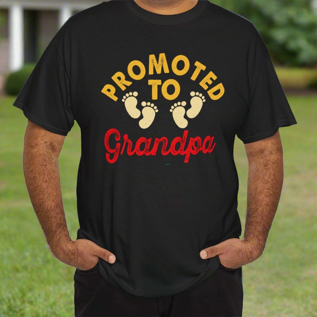 Promoted to Grandpa – New Grandfather Baby Feet Tee - Kim’s Signature Beauty & Accessories    