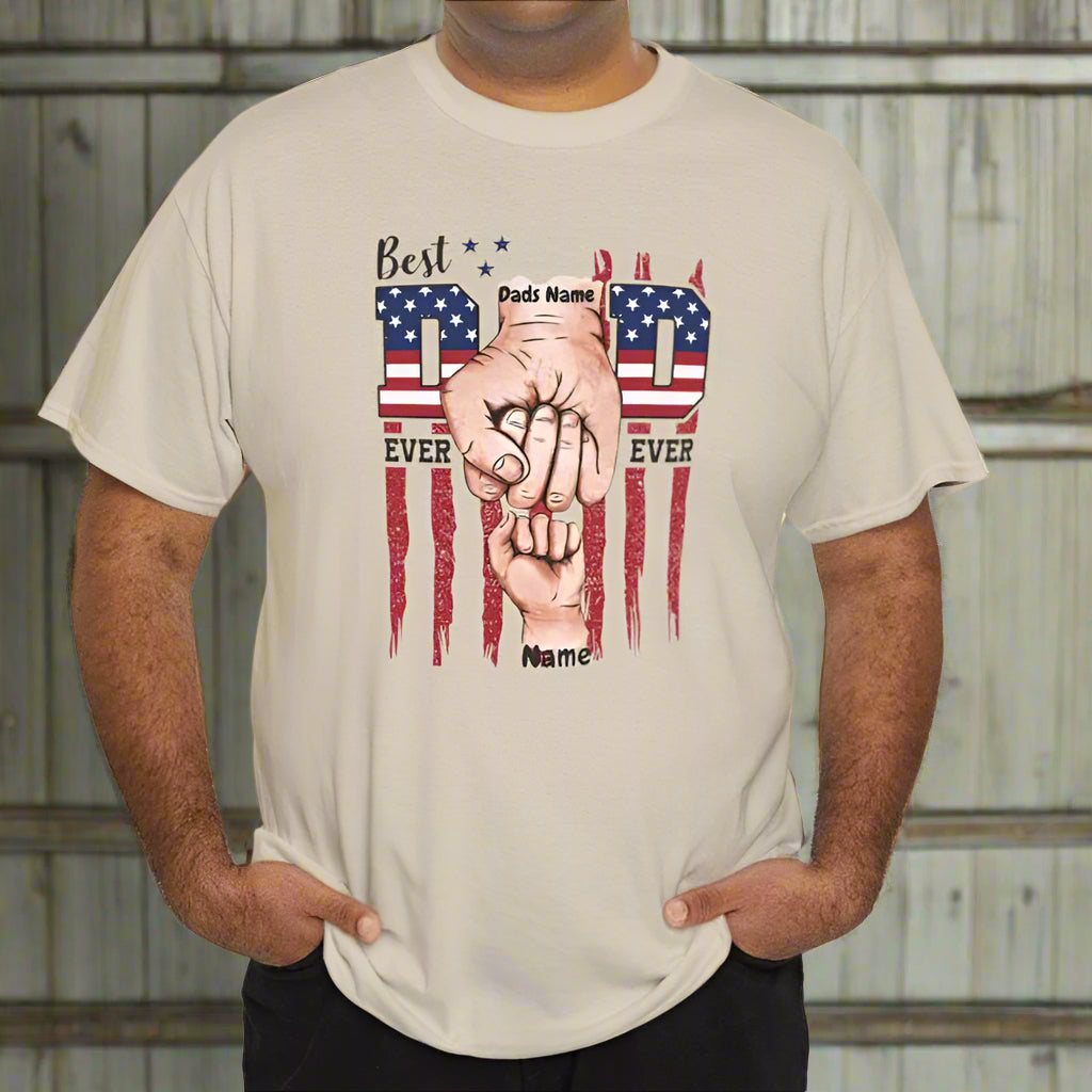 Proud Dad & Kids Fist Bump Tee (Personalize) - Kim’s Signature Beauty & Accessories    