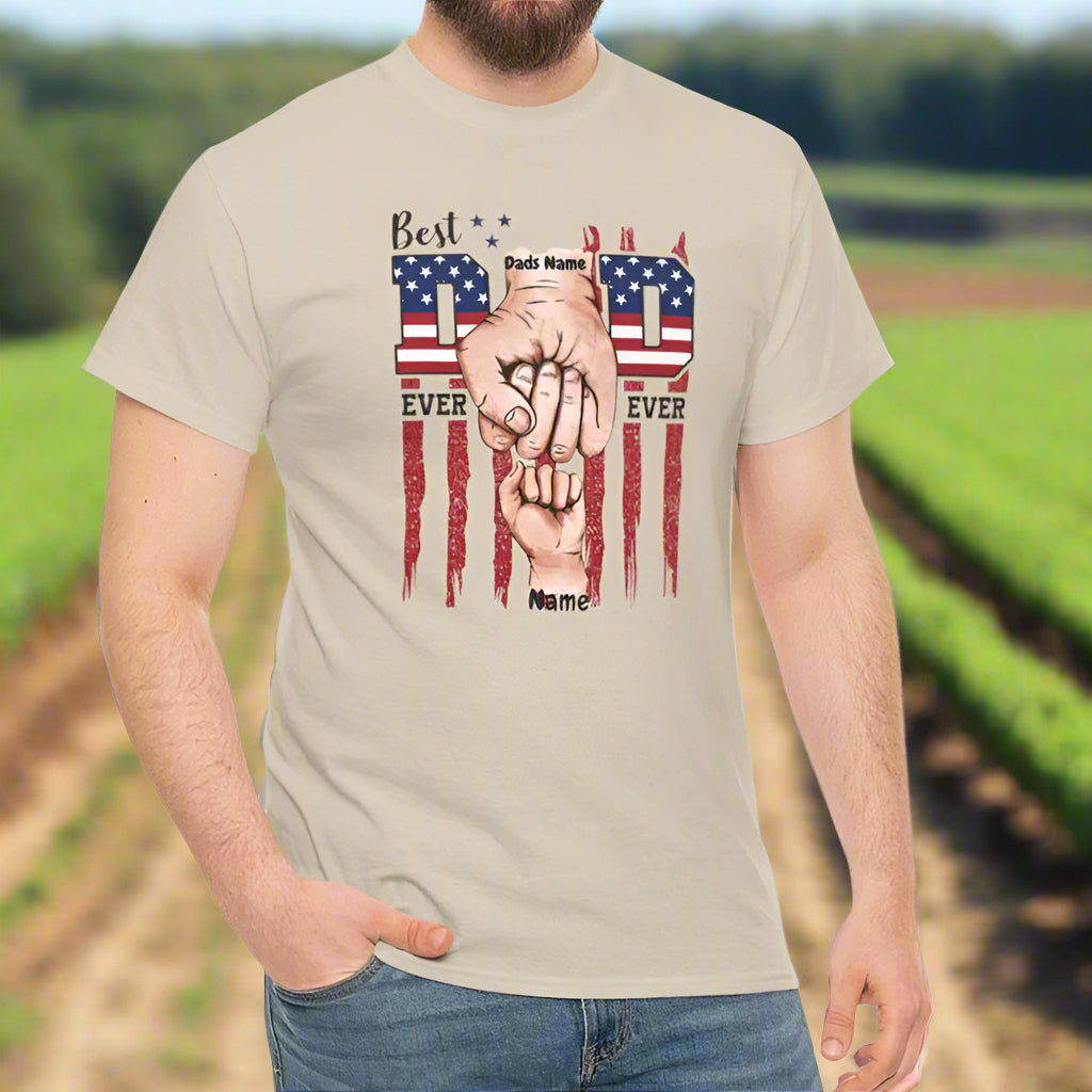 Proud Dad & Kids Fist Bump Tee (Personalize) - Kim’s Signature Beauty & Accessories    