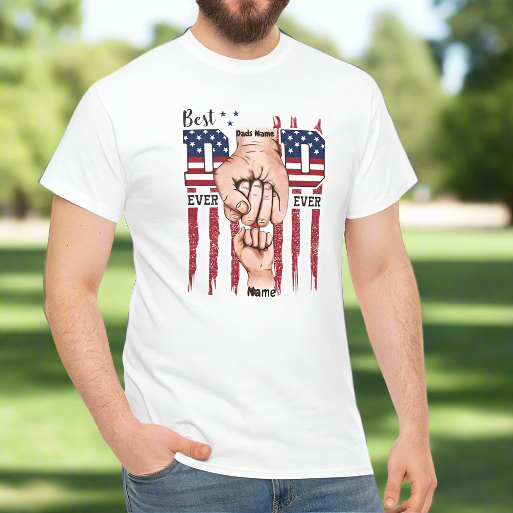 Proud Dad & Kids Fist Bump Tee (Personalize) - Kim’s Signature Beauty & Accessories    