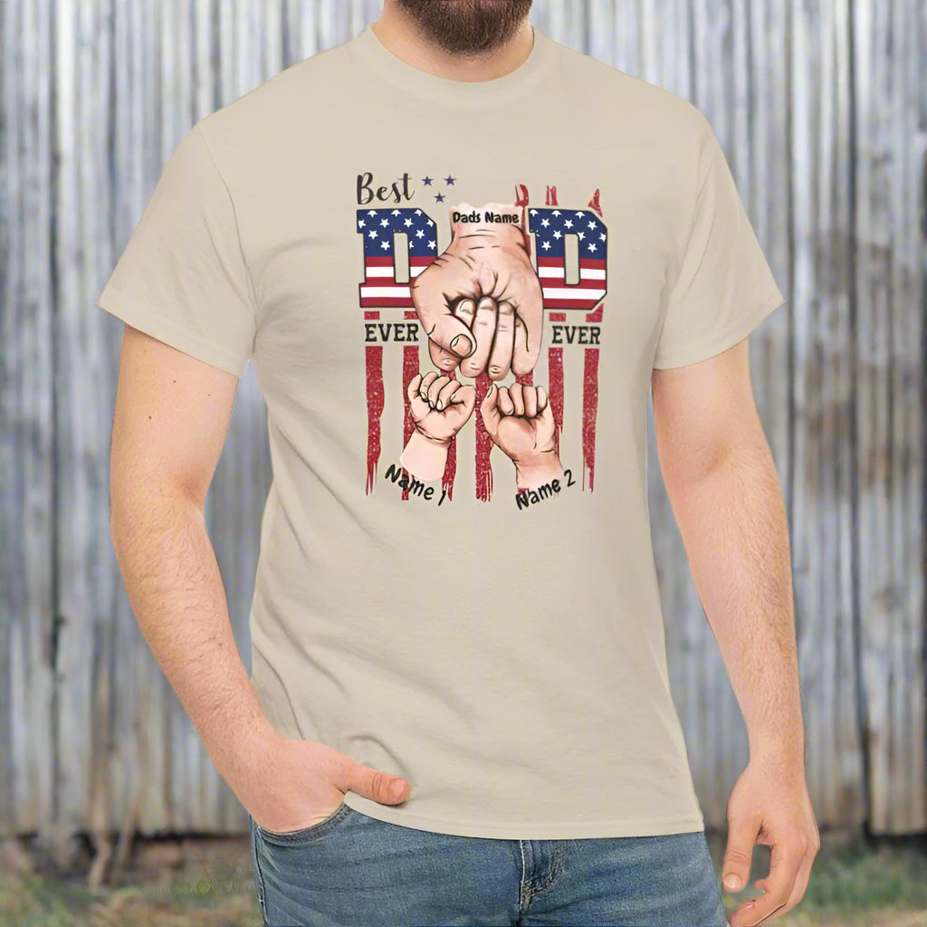 Proud Dad & Kids Fist Bump Tee (Personalize) - Kim’s Signature Beauty & Accessories    