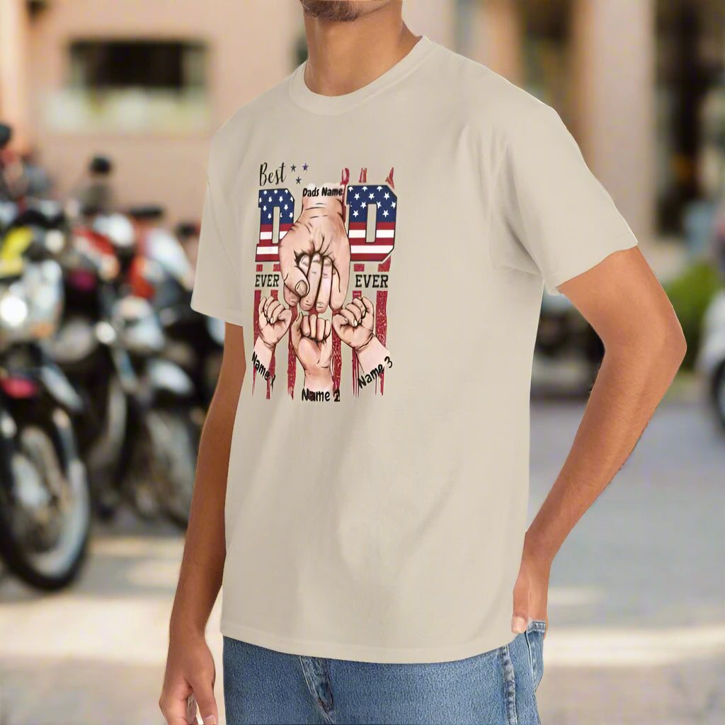 Proud Dad & Kids Fist Bump Tee (Personalize) - Kim’s Signature Beauty & Accessories    