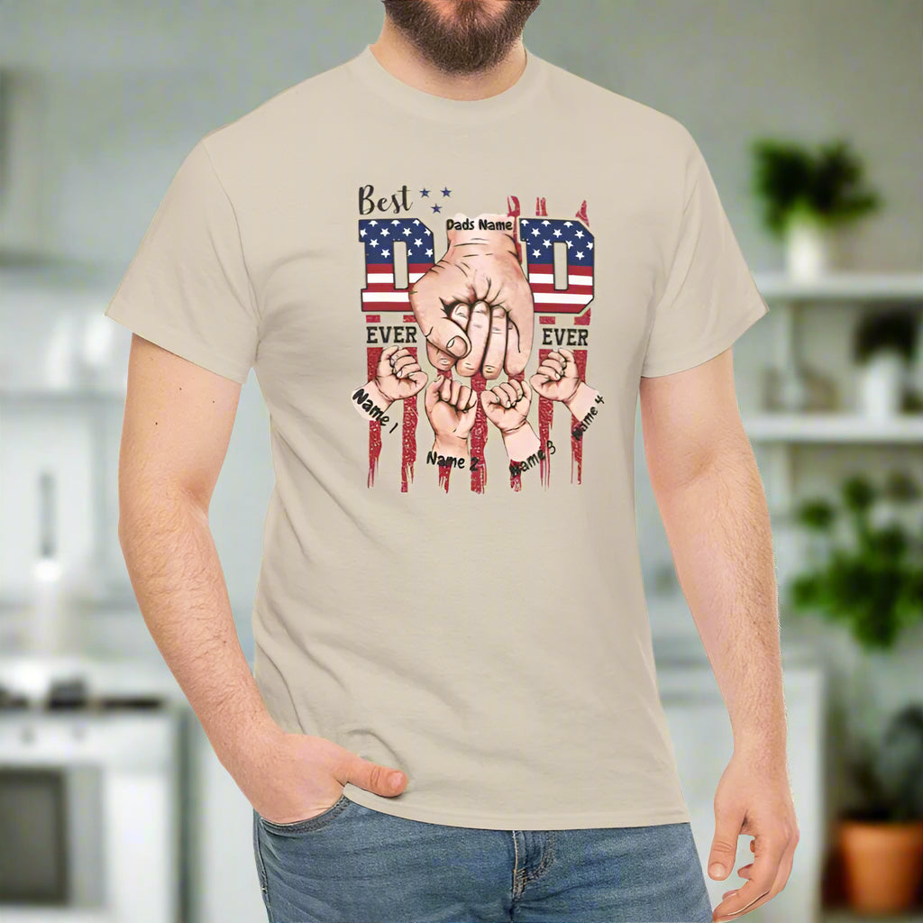 Proud Dad & Kids Fist Bump Tee (Personalize) - Kim’s Signature Beauty & Accessories    