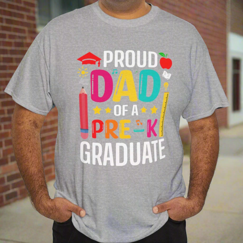 Proud Pre K Grad Dad Cotton Tee - Kim’s Signature Beauty & Accessories    