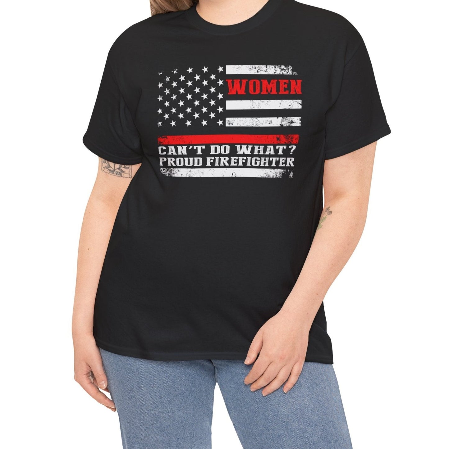 Proud Woman Firefighter |  Cotton Tee - Kim’s Signature Beauty & Accessories    