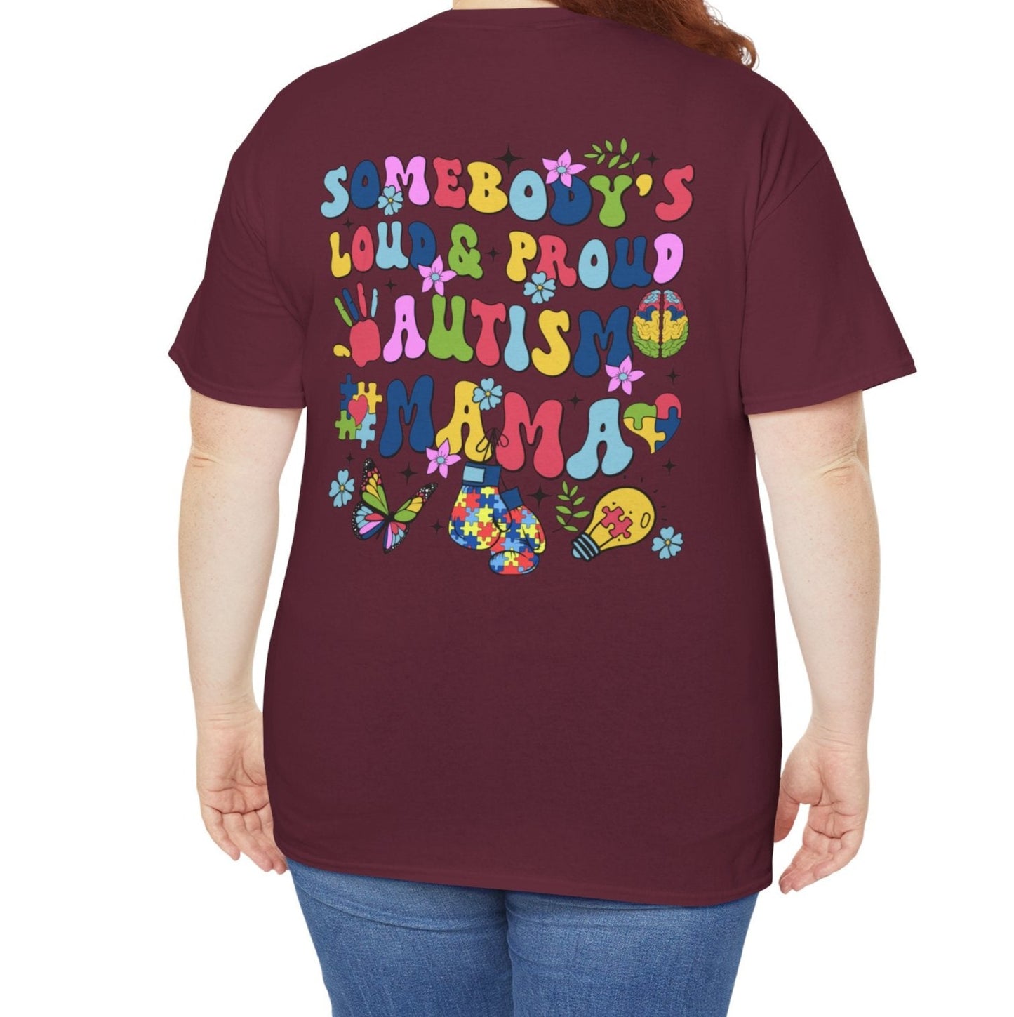 Proud mom of Autism Tee (FRONT & BACK PRINT) - Kim’s Signature Beauty & Accessories    