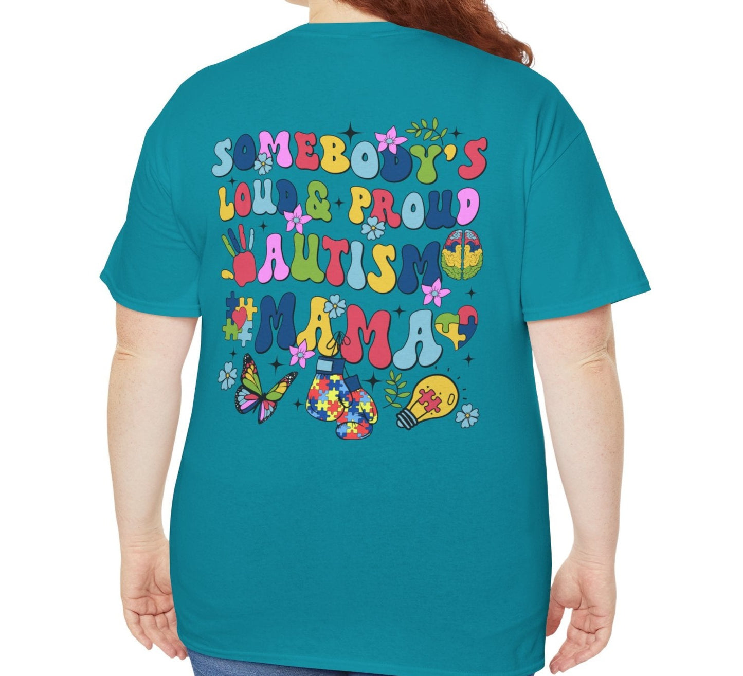 Proud mom of Autism Tee (FRONT & BACK PRINT) - Kim’s Signature Beauty & Accessories    