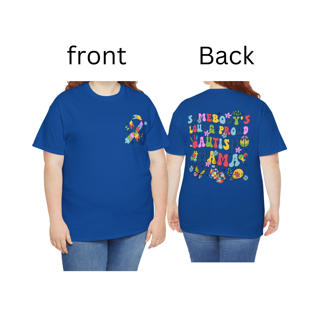 Proud mom of Autism Tee (FRONT & BACK PRINT) - Kim’s Signature Beauty & Accessories    