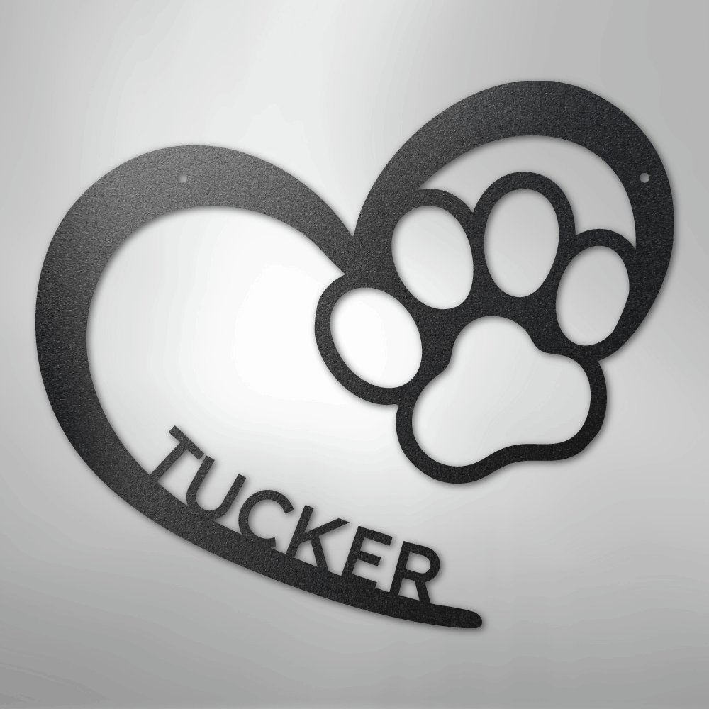 Puppy Love Monogram - Steel Sign - Kim’s Signature Beauty & Accessories