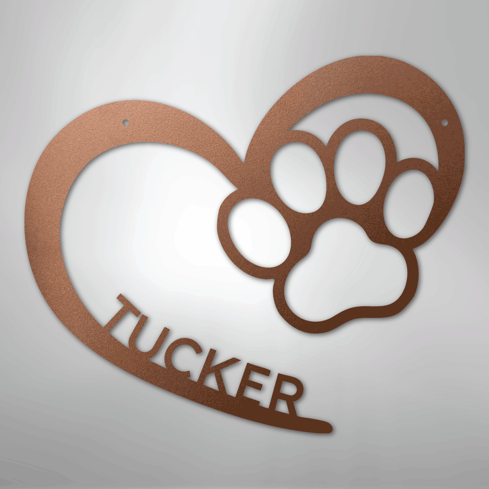 Puppy Love Monogram - Steel Sign - Kim’s Signature Beauty & Accessories