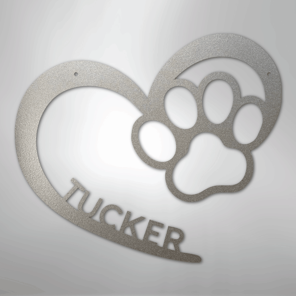 Puppy Love Monogram - Steel Sign - Kim’s Signature Beauty & Accessories