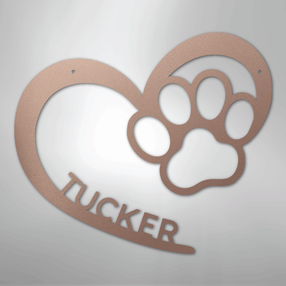 Puppy Love Monogram - Steel Sign - Kim’s Signature Beauty & Accessories