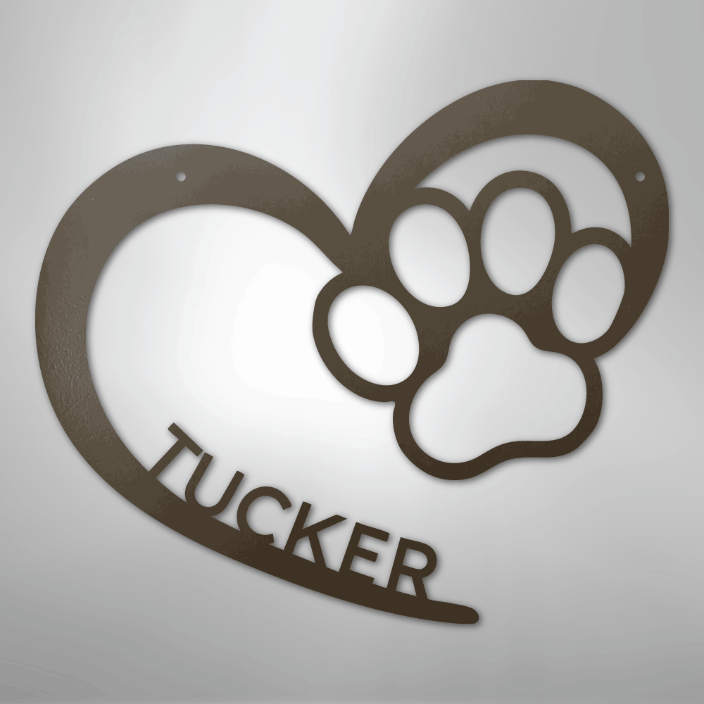 Puppy Love Monogram - Steel Sign - Kim’s Signature Beauty & Accessories