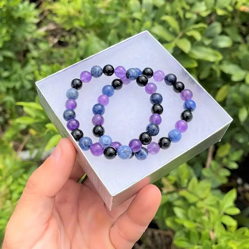 Purple Beaded Bracelet Set - Kim’s Signature Beauty & Accessories    