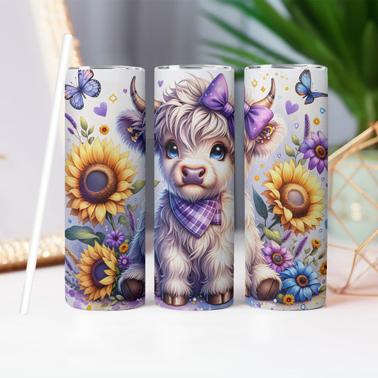 Purple Cow & Sunflowers 20oz Tumbler – Cute Country Vibes - Kim’s Signature Beauty & Accessories    