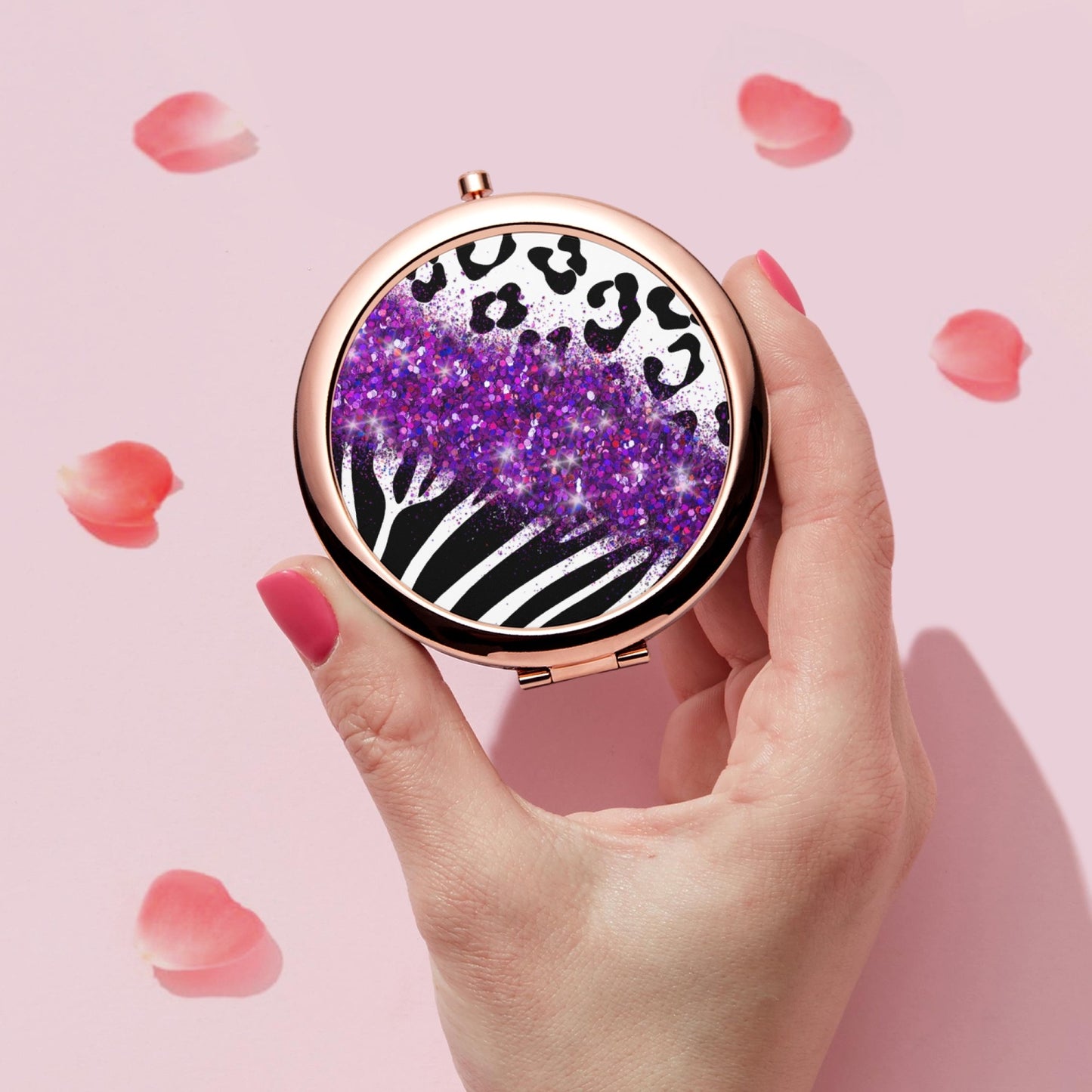 Purple Glitter |  Compact Mirror - Kim’s Signature Beauty & Accessories    