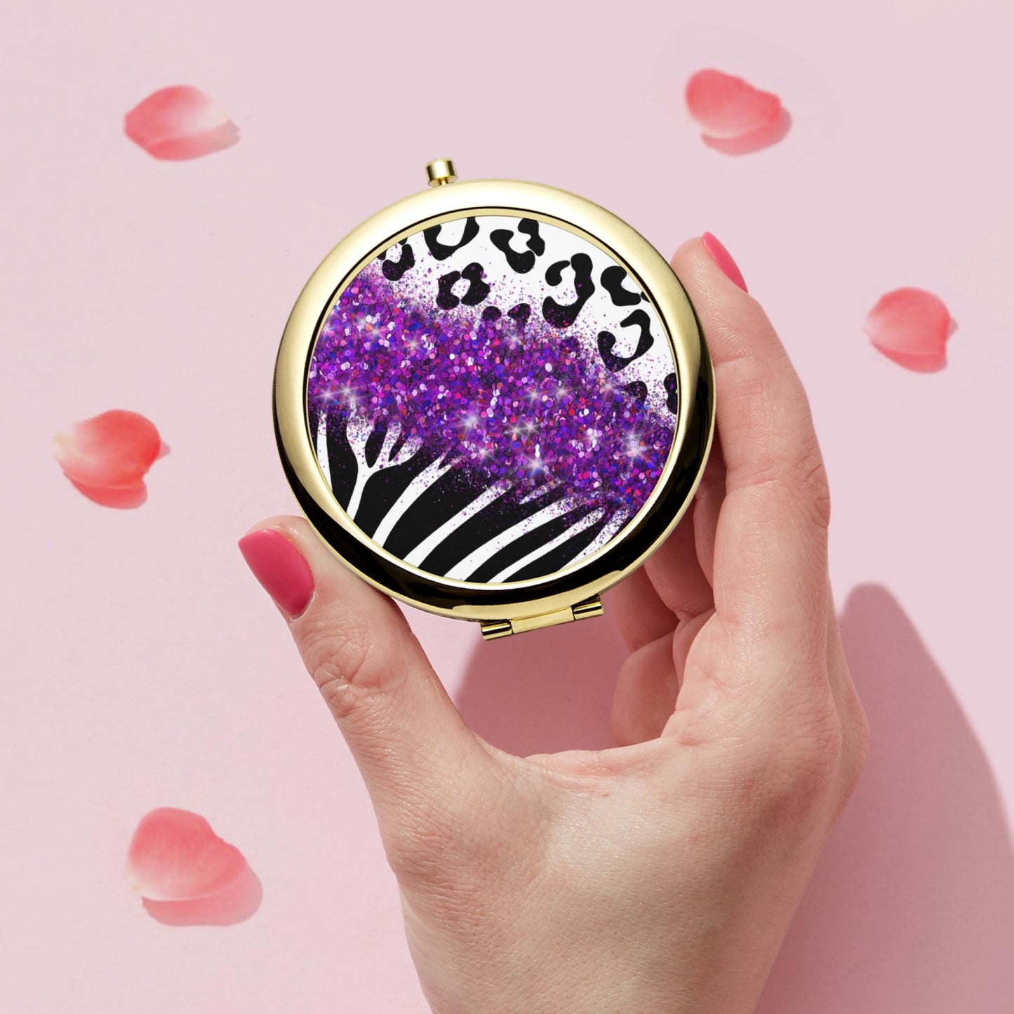 Purple Glitter |  Compact Mirror - Kim’s Signature Beauty & Accessories    