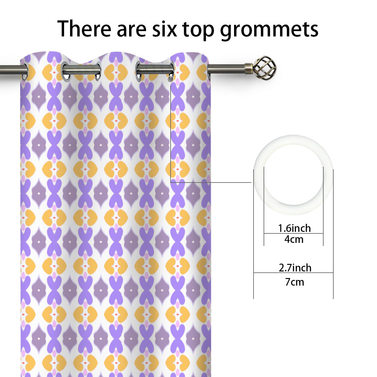 Purple & Gold Retro Print Blackout Curtains - 2 Panel Set - Kim’s Signature Beauty & Accessories    