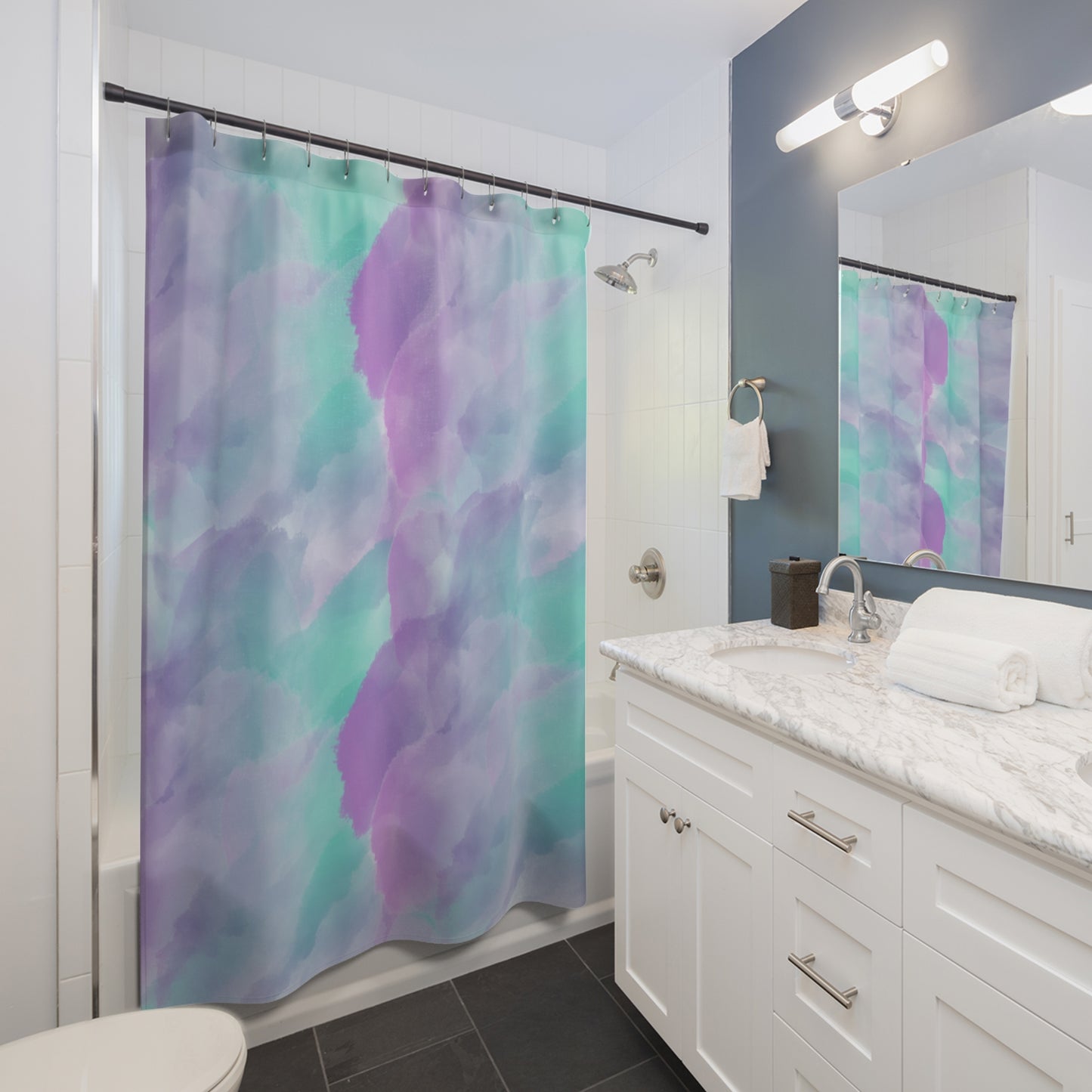 Purple & Green | Shower Curtain - Kim’s Signature Beauty & Accessories    