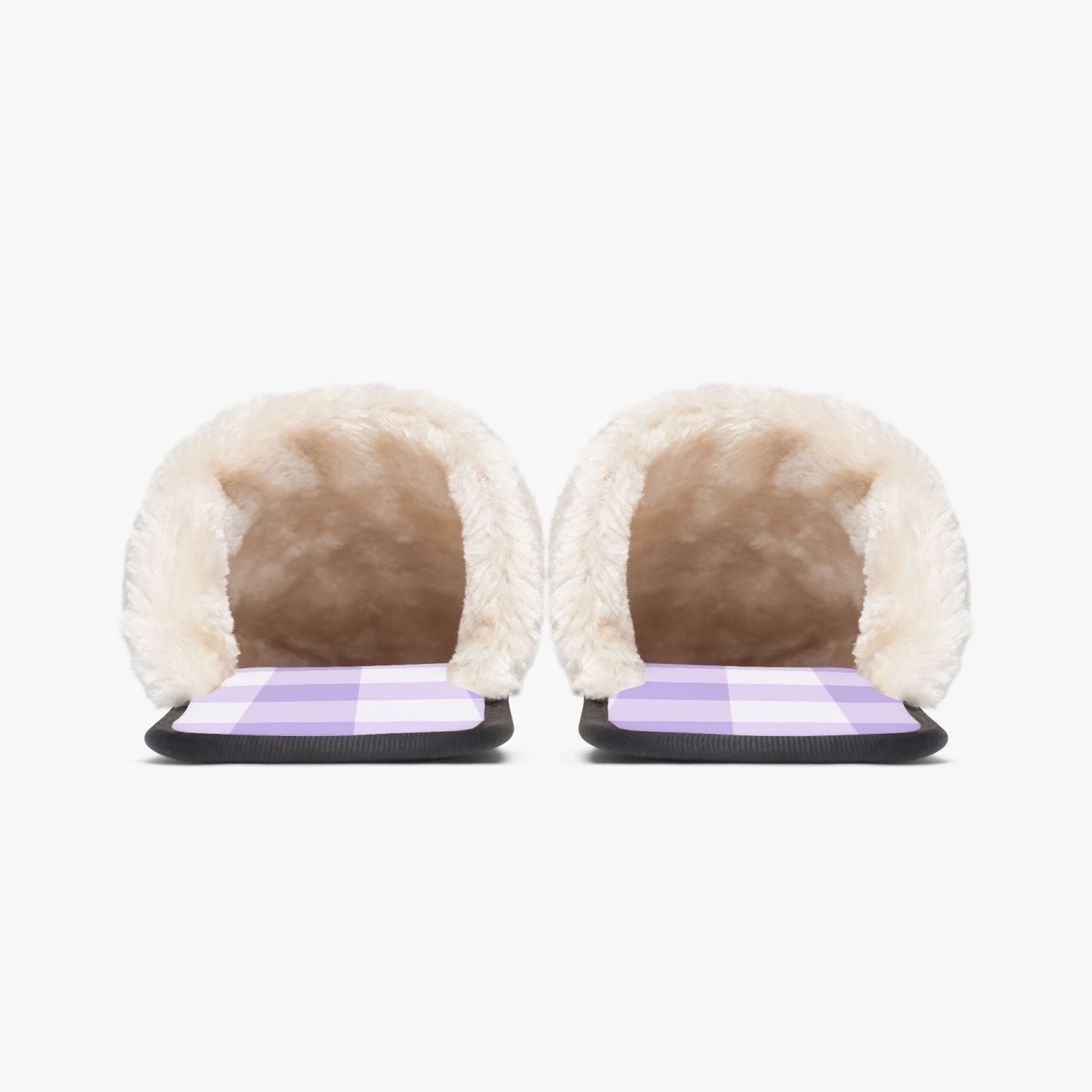 Purple & White Checkered | cozy slippers - Kim’s Signature Beauty & Accessories    