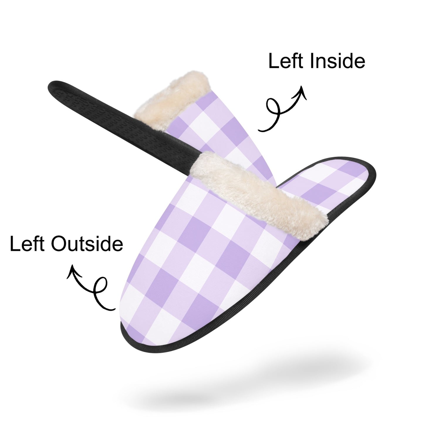 Purple & White Checkered | cozy slippers - Kim’s Signature Beauty & Accessories    