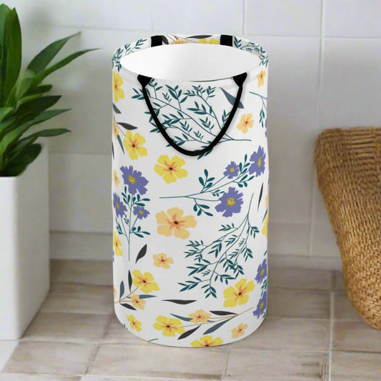 Purple & Yellow Floral Foldable laundry Basket - Kim’s Signature Beauty & Accessories    