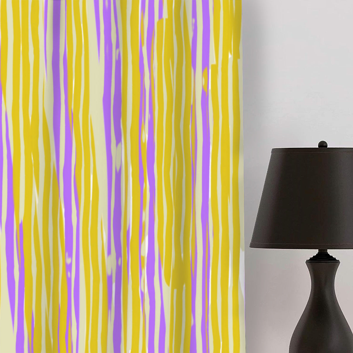 Purple & Yellow Striped Curtains - Kim’s Signature Beauty & Accessories    