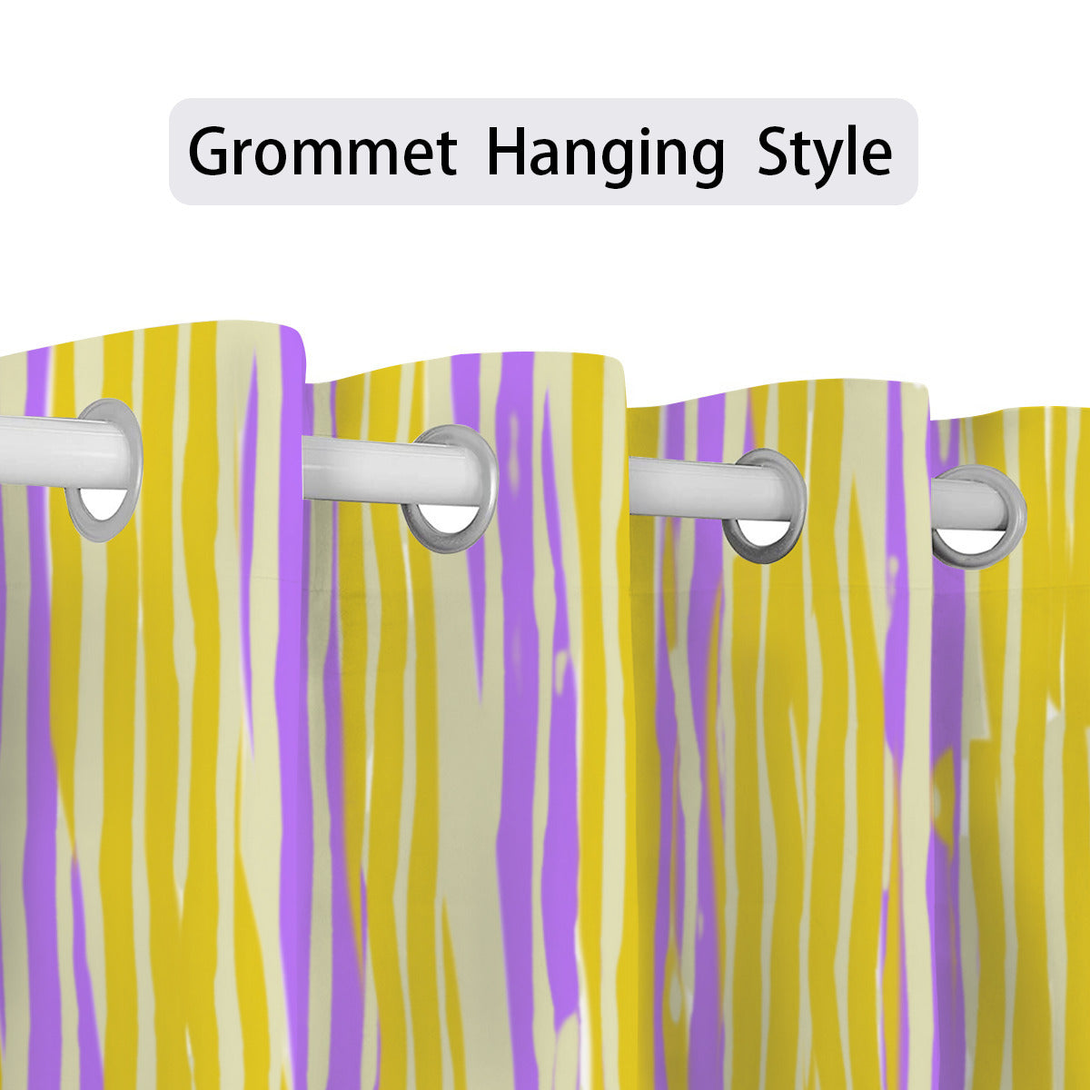 Purple & Yellow Striped Curtains - Kim’s Signature Beauty & Accessories    