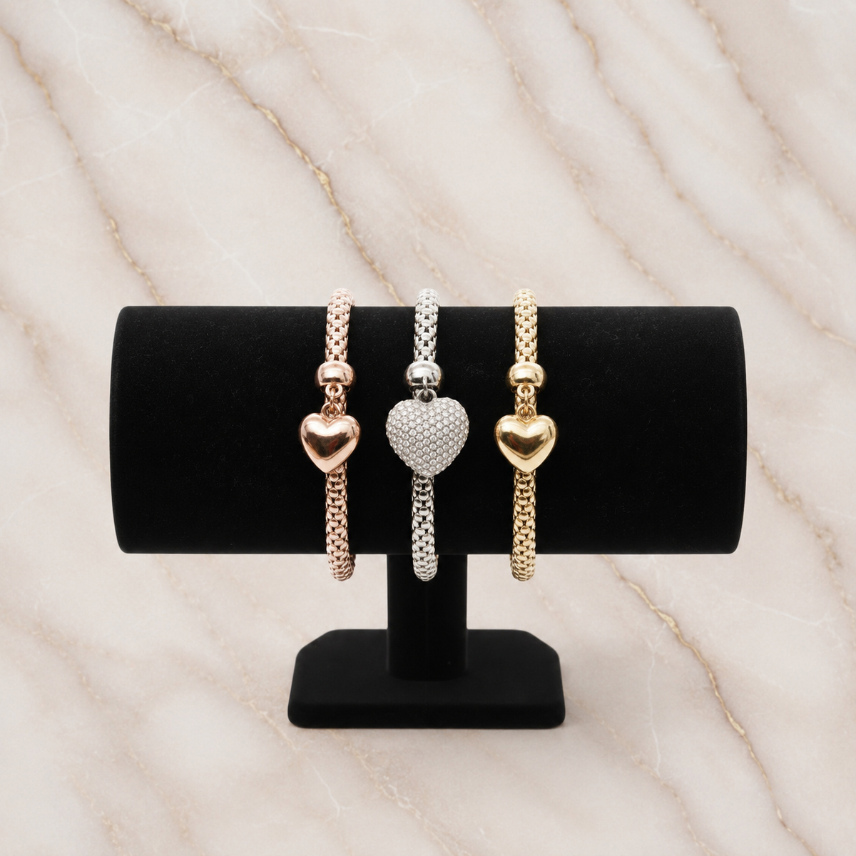 Radiant Hearts Trio Bracelet Set - Kim’s Signature Beauty & Accessories