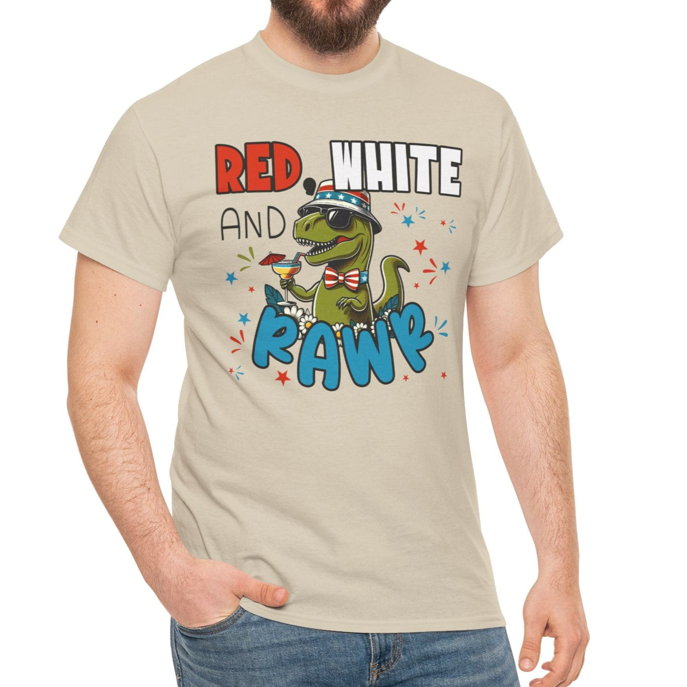 Rawr of July Patriotic Dino Unisex T-Shirt - Kim’s Signature Beauty & Accessories    