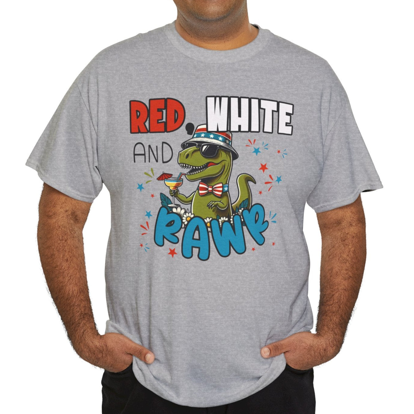 Rawr of July Patriotic Dino Unisex T-Shirt - Kim’s Signature Beauty & Accessories    