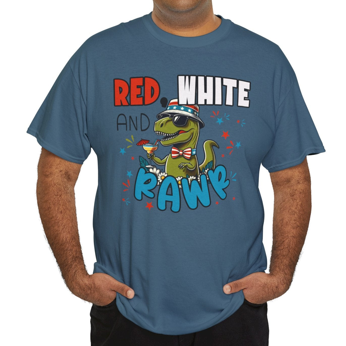 Rawr of July Patriotic Dino Unisex T-Shirt - Kim’s Signature Beauty & Accessories    