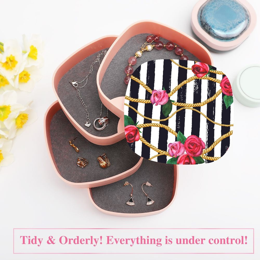 Red Beauty 4 Layer Rotating Jewelry Box - Kim’s Signature Beauty & Accessories    