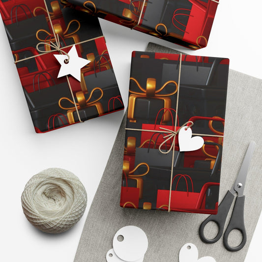 Red & Black Gift Wrap - Kim’s Signature Beauty & Accessories    