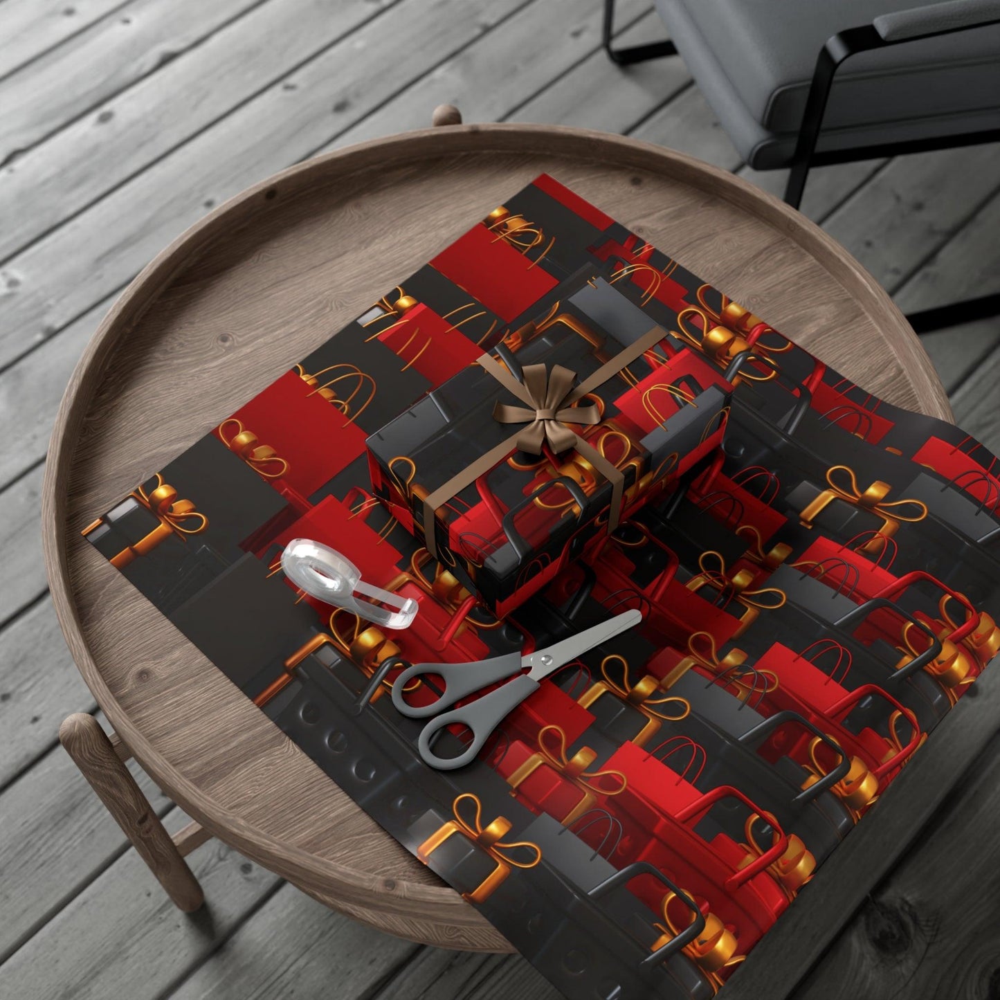 Red & Black Gift Wrap - Kim’s Signature Beauty & Accessories    