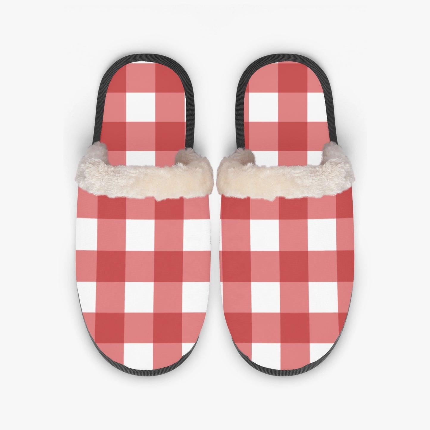 Red & White Checkered cozy slippers - Kim’s Signature Beauty & Accessories    