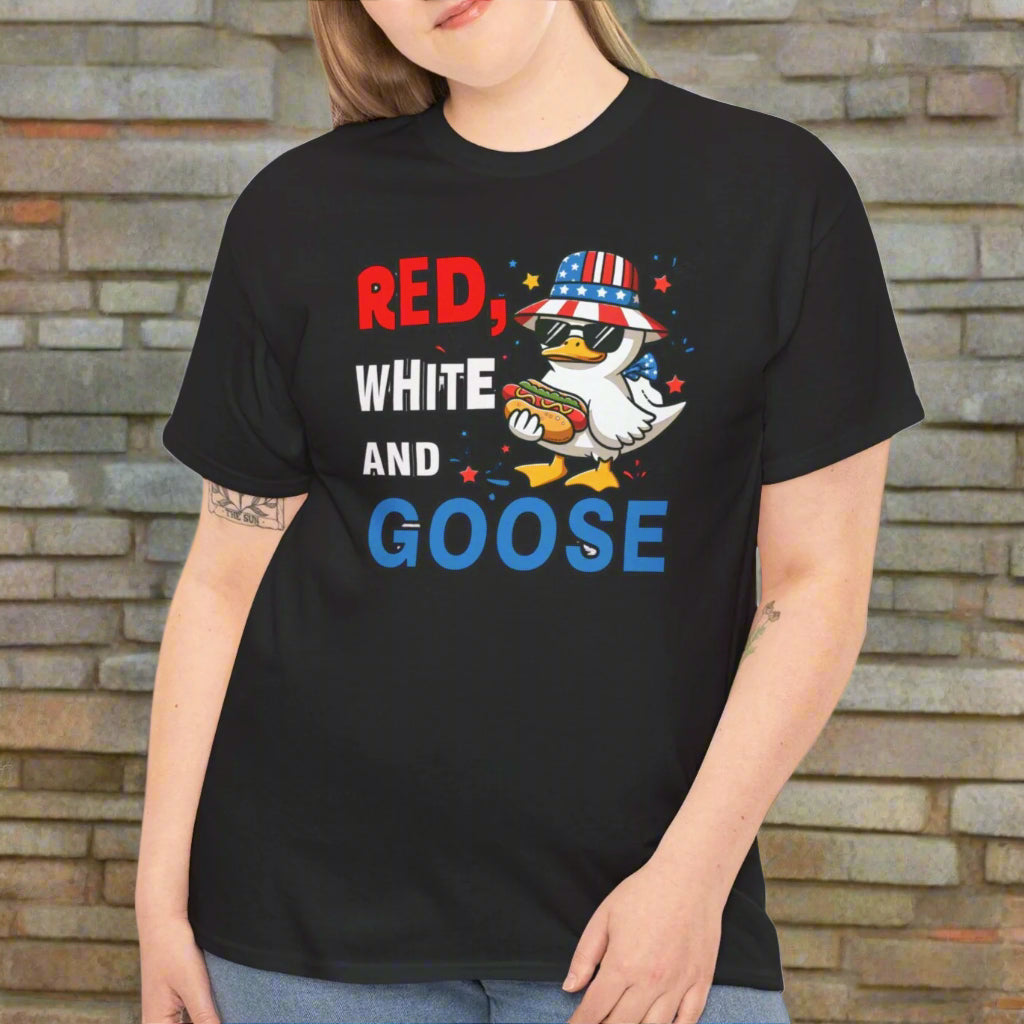 Red, White & Goose – Funny Patriotic Goose Tee - Kim’s Signature Beauty & Accessories    