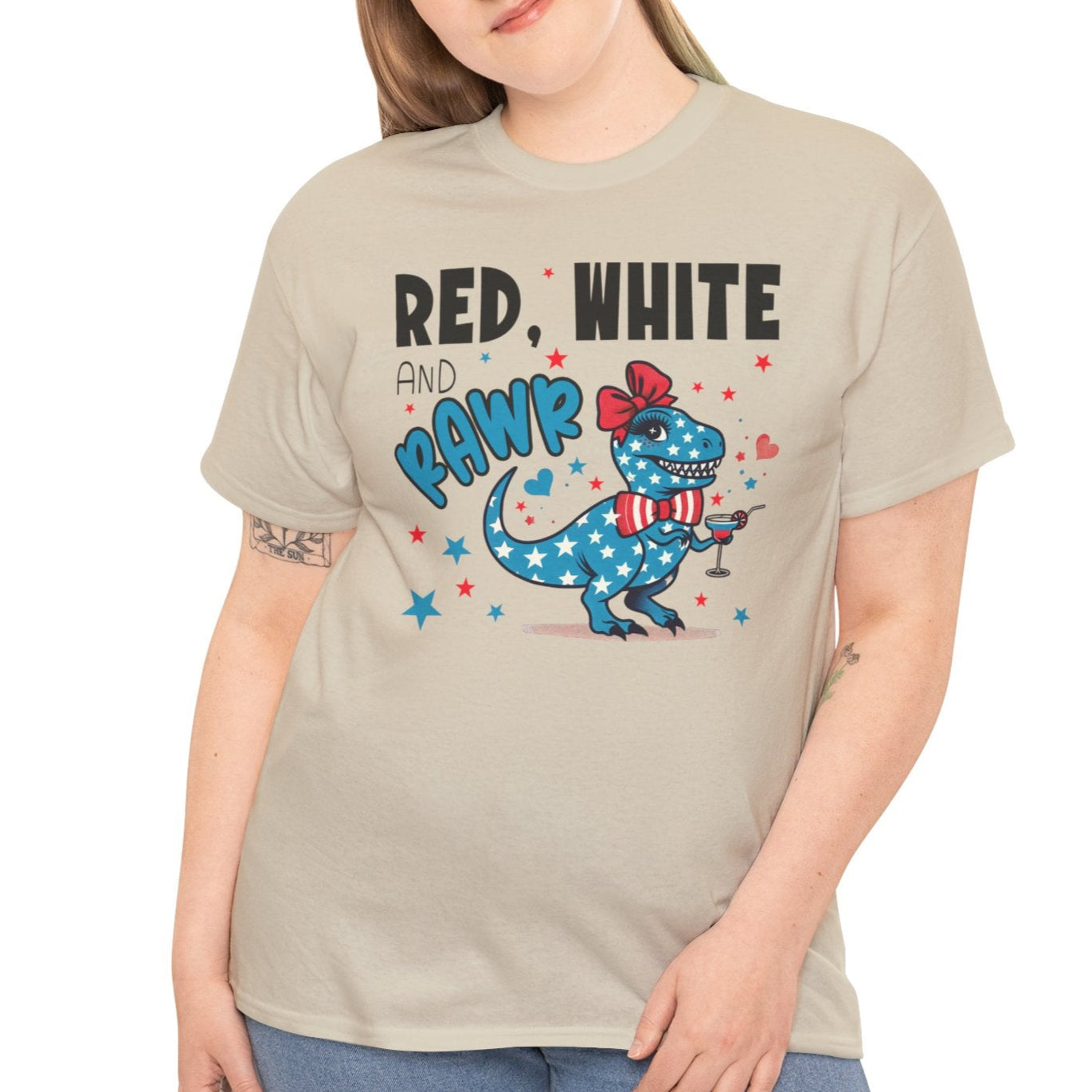 Red, White & Rawr – Patriotic Dinosaur T-Shirt - Kim’s Signature Beauty & Accessories    