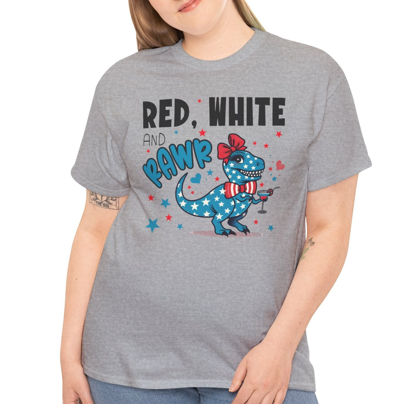 Red, White & Rawr – Patriotic Dinosaur T-Shirt - Kim’s Signature Beauty & Accessories    