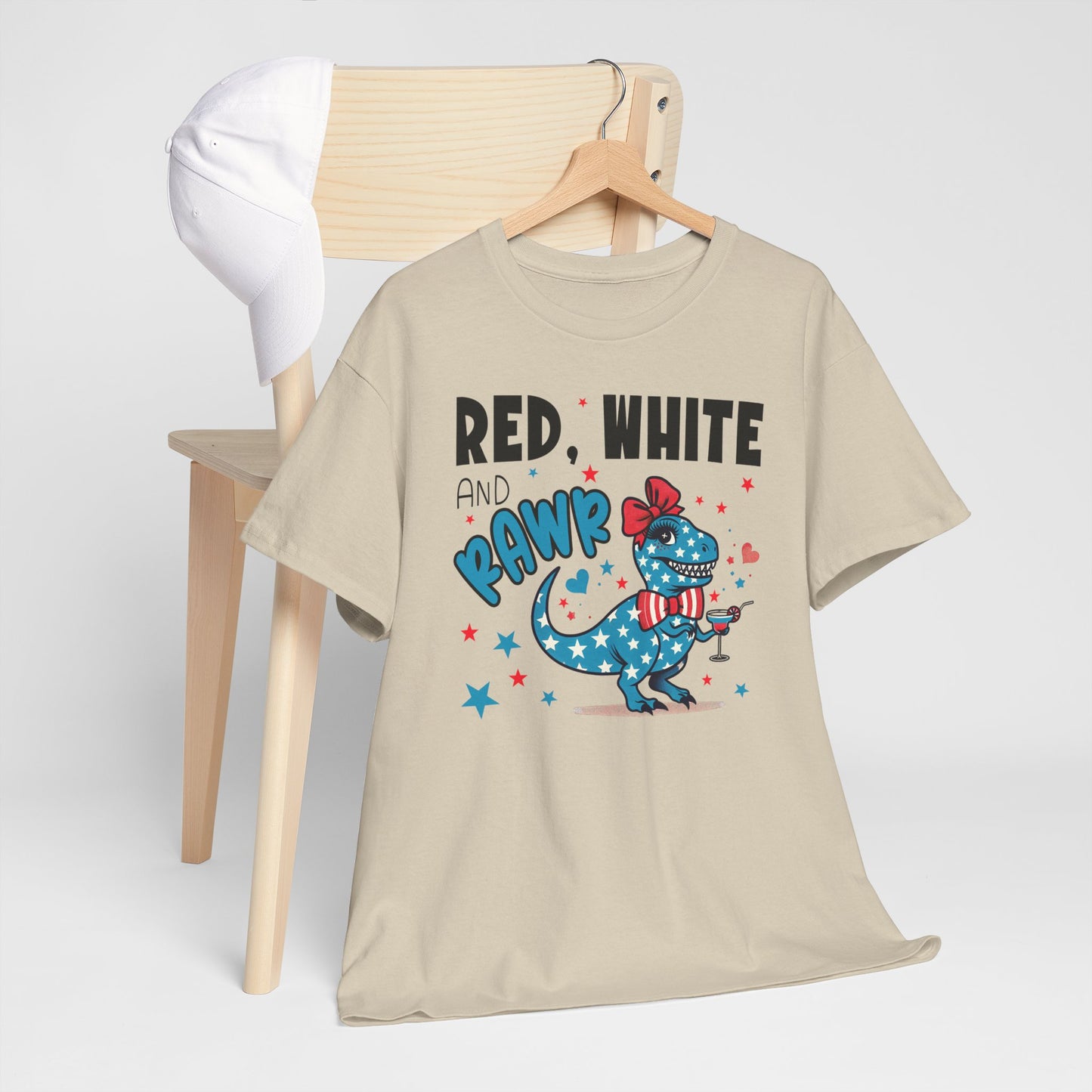 Red, White & Rawr – Patriotic Dinosaur T-Shirt - Kim’s Signature Beauty & Accessories    