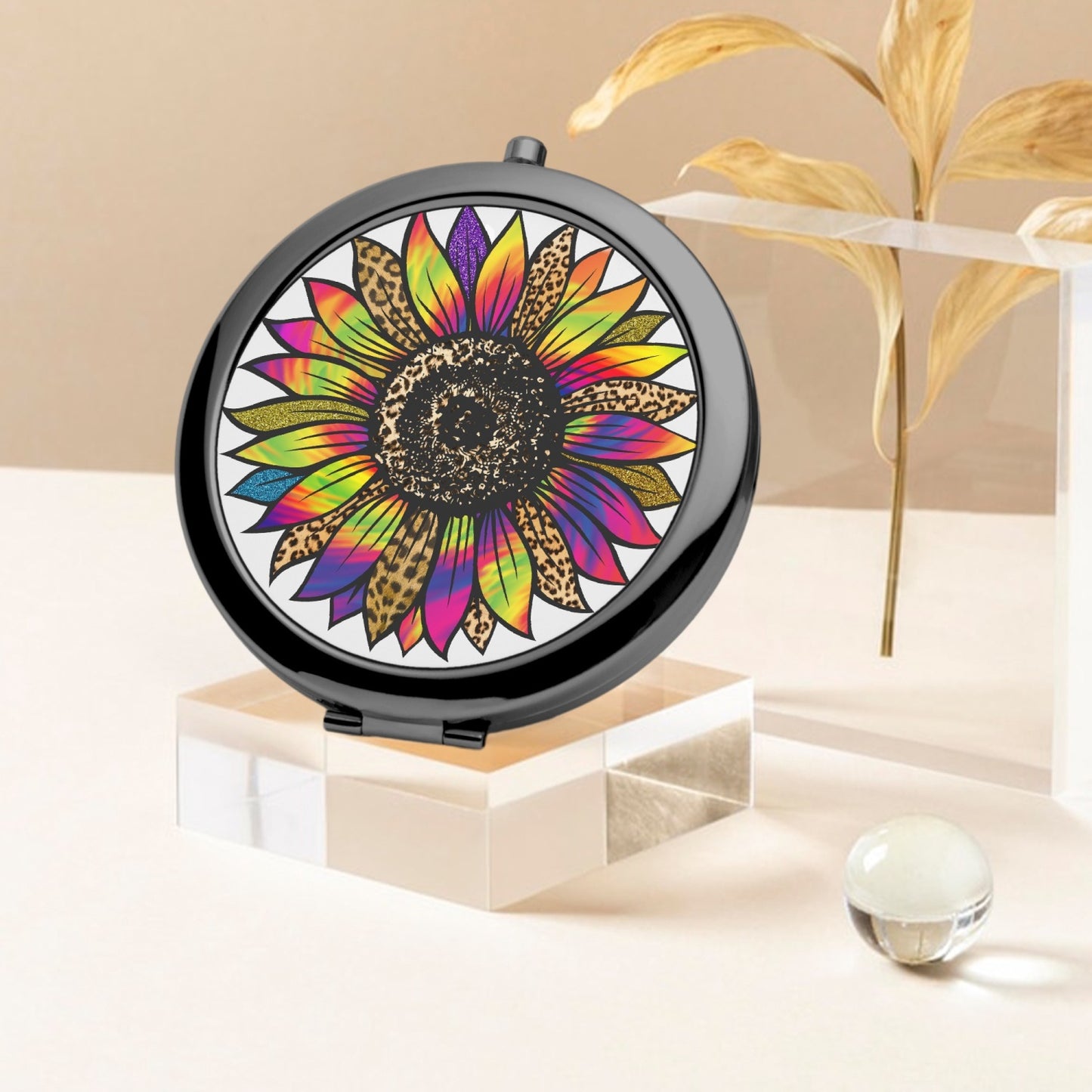 Retro Floral Compact Mirror – Travel-Friendly Makeup Accessory - Kim’s Signature Beauty & Accessories    