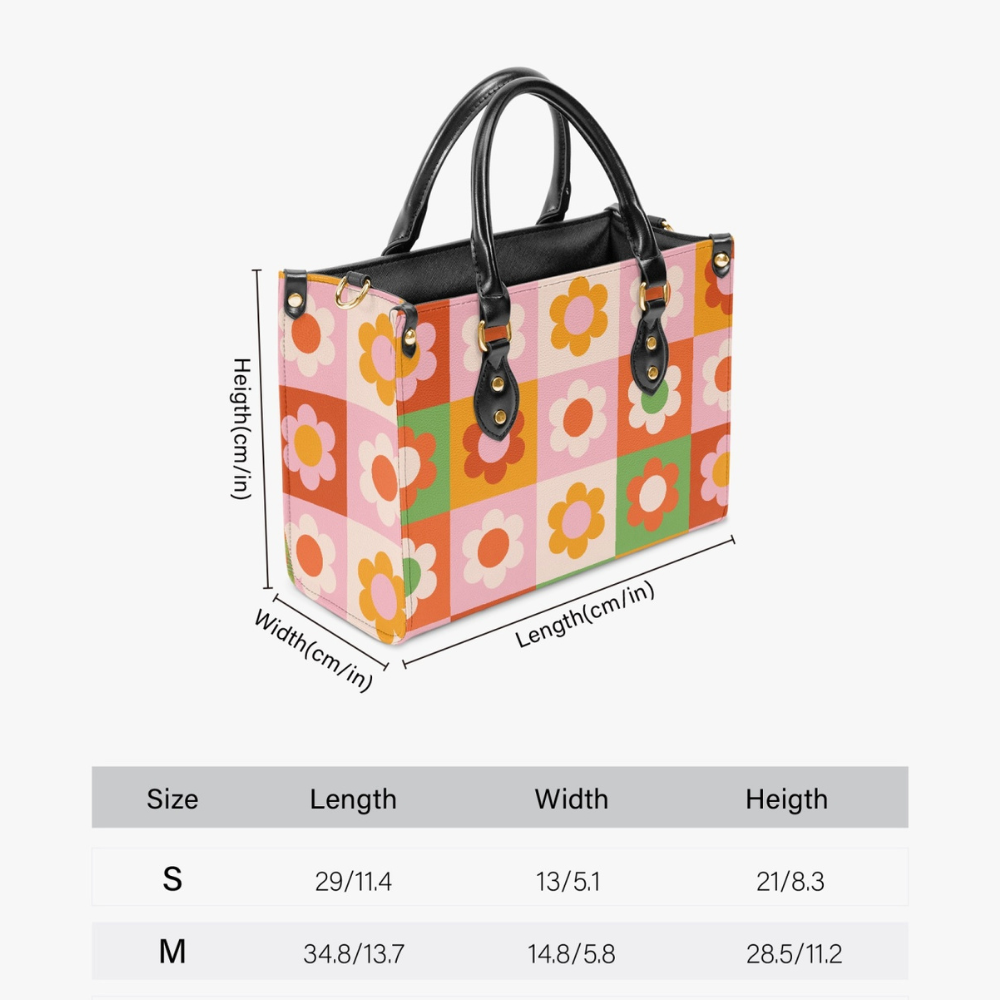 Retro Floral PU Leather Handbag - 2 Sizes - Kim’s Signature Beauty & Accessories    