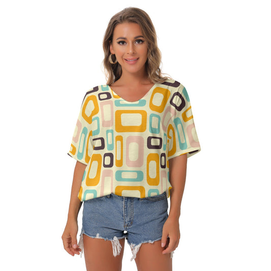 Retro Romance | V-Neck Blouse - Kim’s Signature Beauty & Accessories    