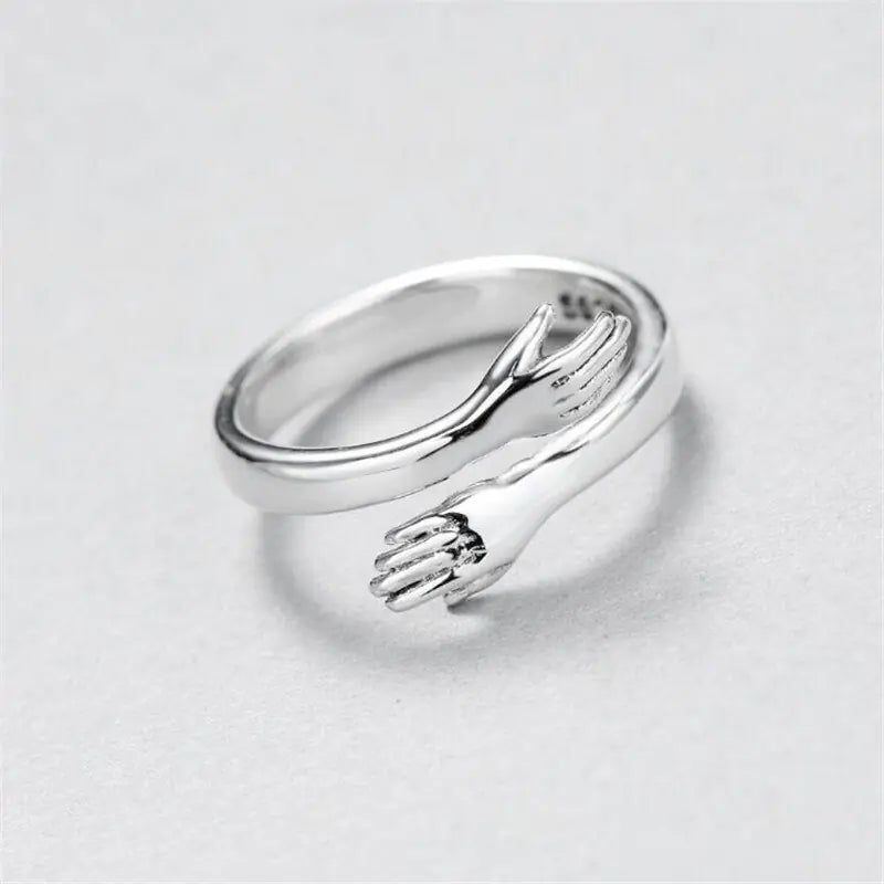 Retro Silver-Plated Love Hug Rings - Kim’s Signature Beauty & Accessories    