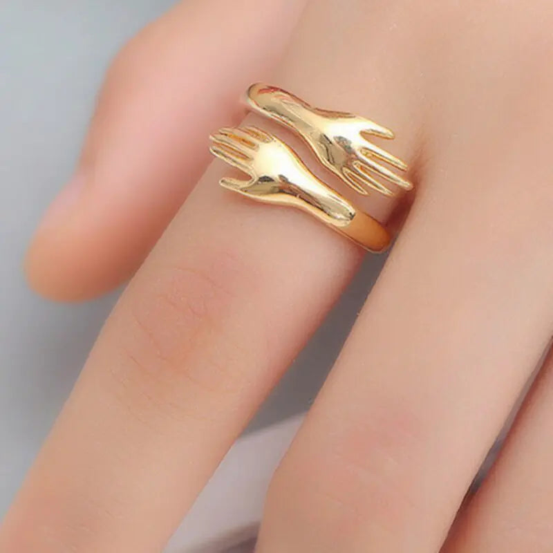 Retro Silver-Plated Love Hug Rings - Kim’s Signature Beauty & Accessories    