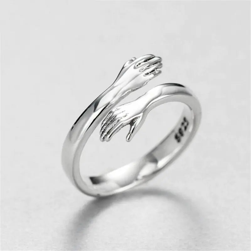 Retro Silver-Plated Love Hug Rings - Kim’s Signature Beauty & Accessories    