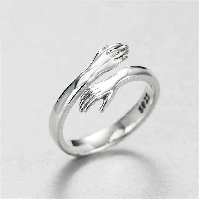 Retro Silver-Plated Love Hug Rings - Kim’s Signature Beauty & Accessories    