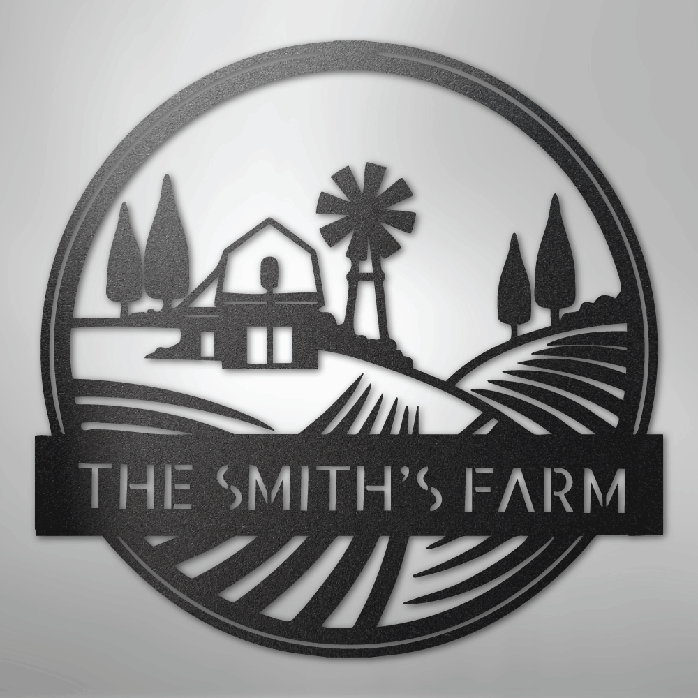 Rolling Fields Monogram - Steel Sign - Kim’s Signature Beauty & Accessories
