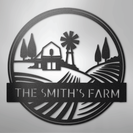 Rolling Fields Monogram - Steel Sign - Kim’s Signature Beauty & Accessories
