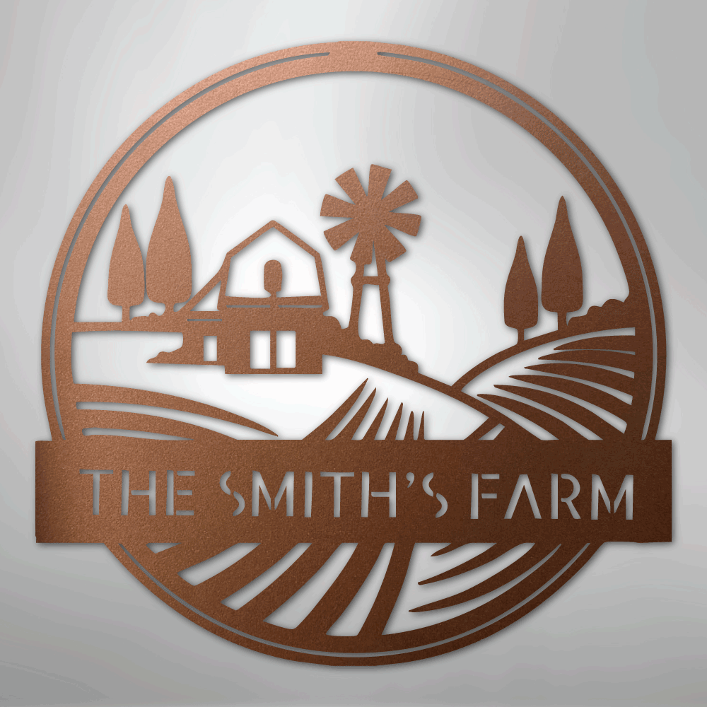 Rolling Fields Monogram - Steel Sign - Kim’s Signature Beauty & Accessories